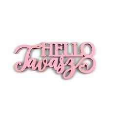 "Hello Tavasz felirat - Rózsaszín - 11x5 cm 