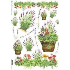 Kalit rizspapír - A3 - Virágok-Levendula - 01-38