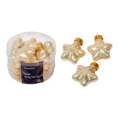 Karácsonyi csillag - Krém - 4,5 cm - 12 db/csomag