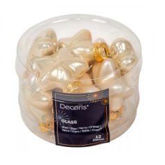 Karácsonyi csillag - Krém - 4,5 cm - 12 db/csomag