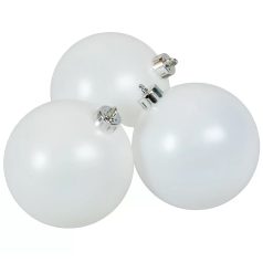   Fehér karácsonyi gömbök - Téli fehér - 10 cm - 6 db/csomag
