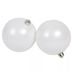   Fehér karácsonyi gömbök -Téli fehér - 10 cm - 4 db/csomag 