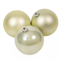 Karácsonyi gömb - Fehér menta - 8 cm - 6 db/csomag 