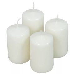  Lakkozott adventi gyertya - Fehér - 8x5 cm - 4 db/csomag