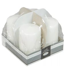  Lakkozott adventi gyertya - Fehér - 8x5 cm - 4 db/csomag