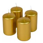  Adventi gyertya - Metál arany - 8x5 cm - 4 db/csomag