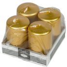  Adventi gyertya - Metál arany - 8x5 cm - 4 db/csomag