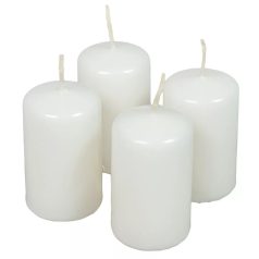 Lakkozott adventi gyertya - Fehér - 7x4 cm - 4 db/csomag