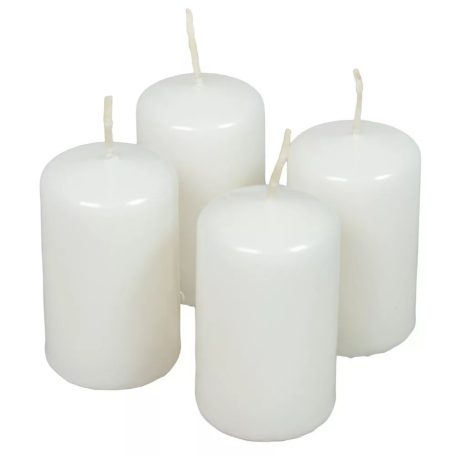 Lakkozott adventi gyertya - Fehér - 7x4 cm - 4 db/csomag