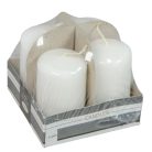 Lakkozott adventi gyertya - Fehér - 7x4 cm - 4 db/csomag