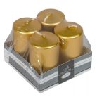 Adventi gyertya - Metál arany - 7x4 cm - 4 db/csomag