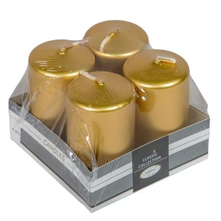 Adventi gyertya - Metál arany - 7x4 cm - 4 db/csomag