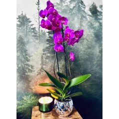 Kerámia kaspó - Glamour - Ezüst - 14x15 cm