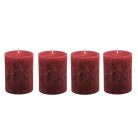 Gyertya henger - Piros - 9x7 cm - 4 db/csomag