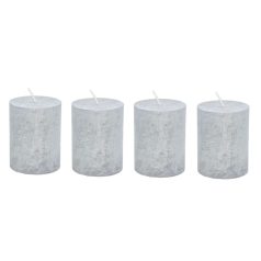 Gyertya henger - Ezüst - 9x7 cm - 4 db/csomag