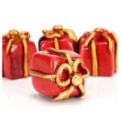  Ajándékcsomag - Piros - 1,8x1,8 cm - 4 db/csomag