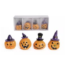 Halloween tök sapkás - 5,5 cm - 4 db/csomag