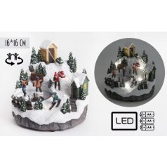 Karácsonyi táj sielőkkal - 16x16 cm