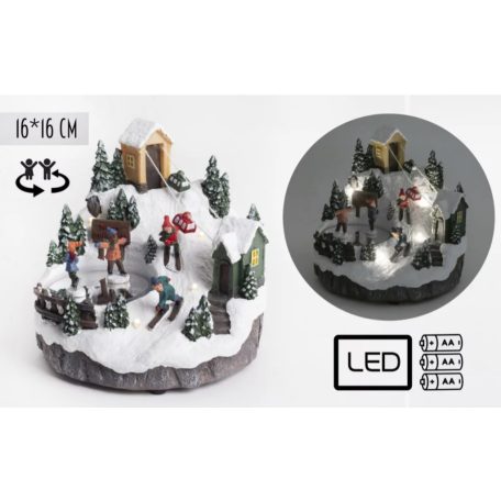 Karácsonyi táj sielőkkal - 16x16 cm