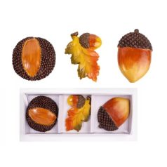 Makk - gesztenye - 5,5x4,9 cm - 3 db-os szett