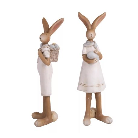 Nyuszi figura -Natúr-fehér - -2 féle - 18 cm