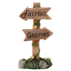Tábla - Fairies-Gnomes felirattal - 8,8x4,8 cm