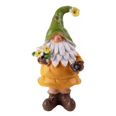 Manó figura ásóval, virággl - 11,2 cm