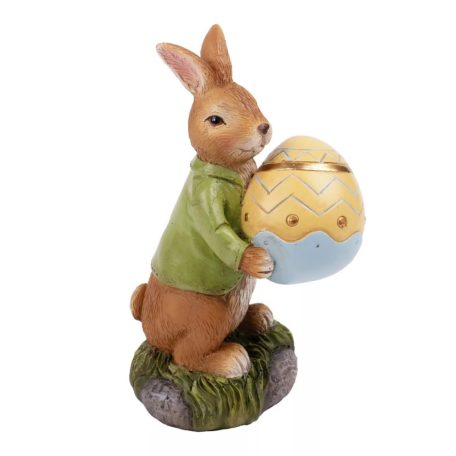 Nyuszi figura tojással - 13,50 cm - Raktáron