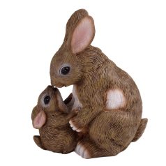 Nyuszimama kicsinyével - Barna - 16 cm