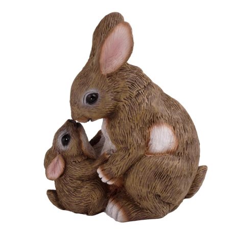 Nyuszimama kicsinyével - Barna - 16 cm