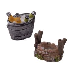 Kút+vödör-2 db-os szett - 2,6x3,4 cm