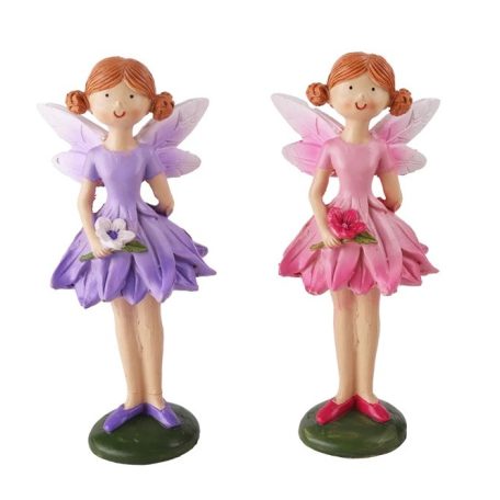 Tündér figura virággal - 2 féle - 14,2 cm - Raktáron