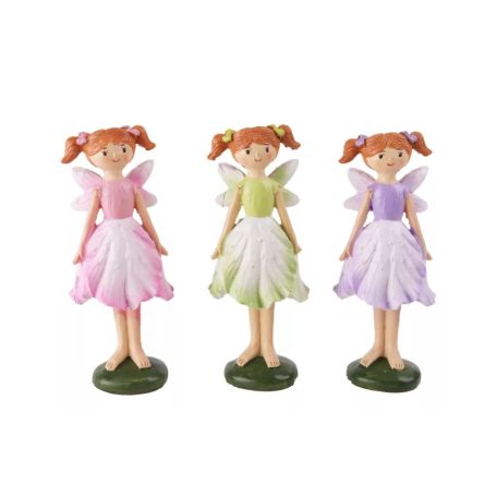 Tündér figura virágos ruhában - 3 féle - 11,6 cm 
