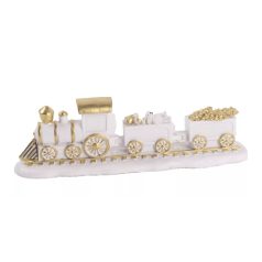 Karácsonyi vonat - Arany-fehér - 15 cm