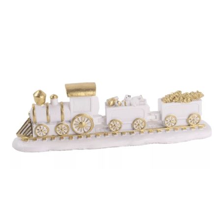 Karácsonyi vonat - Arany-fehér - 15 cm