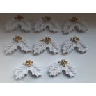  Karácsonyi dekoráció - Magyal - Fehér-Arany - 3 cm - 8 db/csomag
