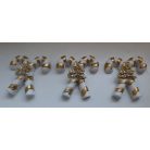 Karácsonyi dekoráció - Nyalóka - Arany-fehér - 3 cm - 6 db/csomag