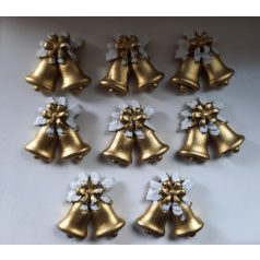   Karácsonyi dekoráció - Harang - Arany-fehér - 2,5 cm - 8 db/csomag