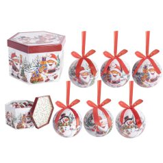   Karácsonyi gömbök diszdobozban - Hóember - 14 db-os szett