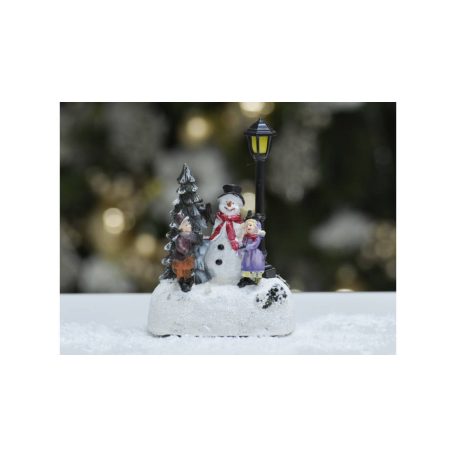 Karácsonyi jelenet hóemberes Led - 8x5x11,5 cm  
