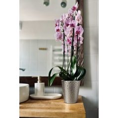 Kerámia kaspó - Ezüst - 15x13 cm