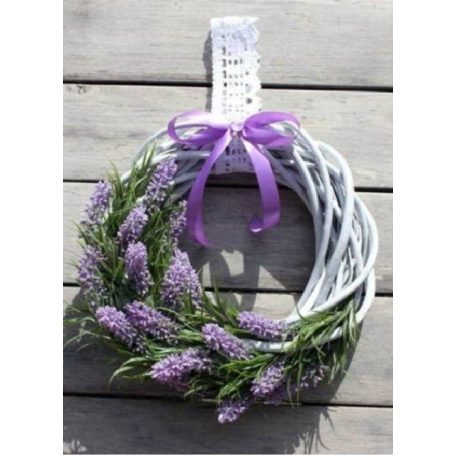Vessző koszorú - Pasztell rózsaszín - 20 cm, 25 cm 