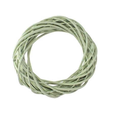Vessző koszorú - Pasztell zöld - 25 cm 
