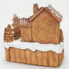  Világítós mézeskalács falu forgós fenyővel - 11x15x116,5 cm