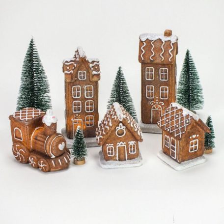 Világítós mézeskalács házikó - 6,4x5,1x8,2 cm