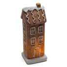 Világítós emeletes mézeskalács ház - 6,4x5,9x16 cm