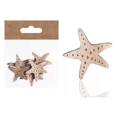 Fa dekor tengeri csillag - 6 db/csomag
