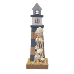 Fa világitótorony kagylókkal - 21 cm