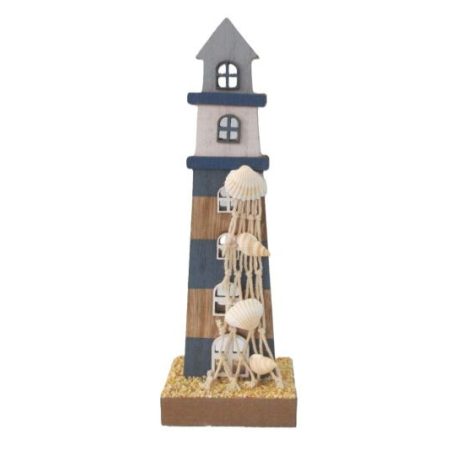 Fa világitótorony kagylókkal - 21 cm