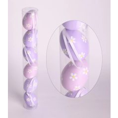 Tojás szett lila virágos - 6 cm - 6 db/csomag